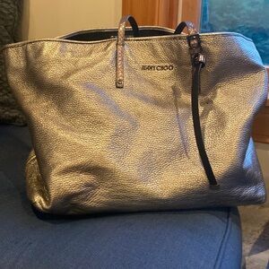 Jimmy Choo Metallic Silver Tote! Make an offer!
